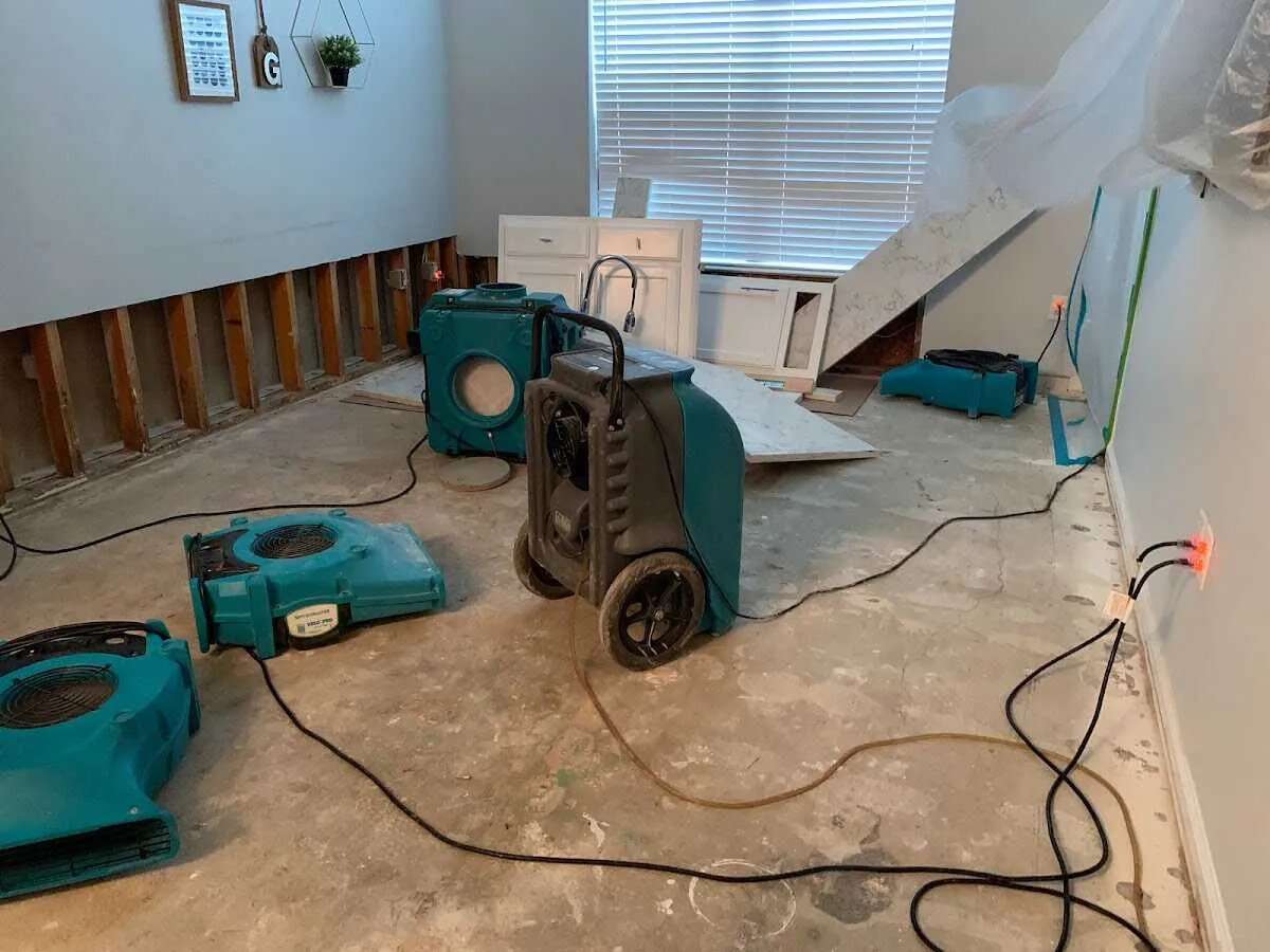 Dehumidifier in flood-cut room for Water Extraction & Removal in West Samoset
